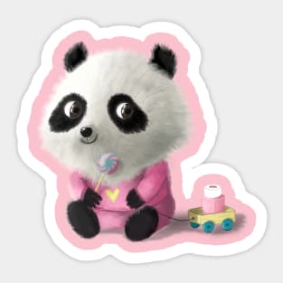 Cute fluffy panda Sticker